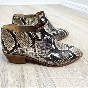 Madewell Sonia Chelsea Boot Snake Embossed Leather  Sz 7.5 NWOT